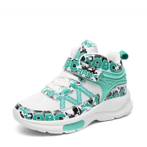 2021 Fall High Top Kids Shoes Boys Outdoor Sneakers Girls Fashion Casual Breathable Student Running Shoes Basketball Shoes