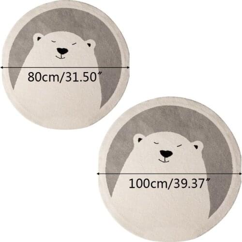 28EC Baby Play Mat Crawling Carpet Kids Room Floor Rug Round Cartoon Bear Printed Game Pad Playmat Children Nursery Decor