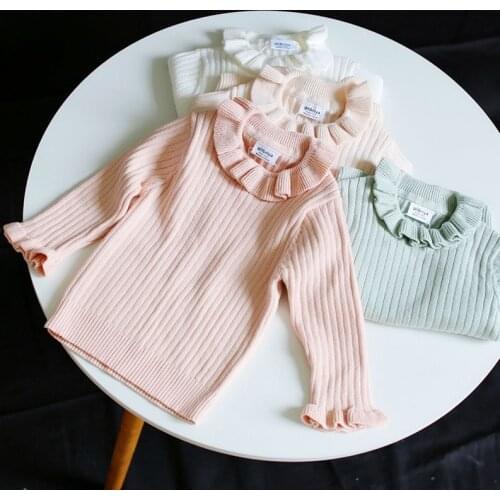 Baby Girl Long Sleeve Black Fungus Lace Knitted Sweater New 2020 Autumn Winter Boys Girls Sweaters For Baby Girls Kids Sweaters