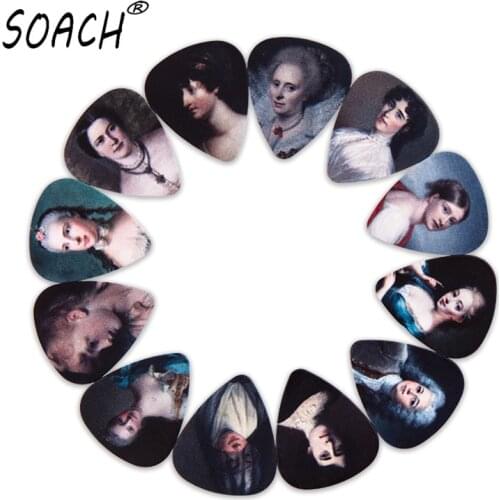 SOACH 10pcs 3 kinds of thickness new guitar picks bass Classical female image pictures High quality pick Guitar accessories
