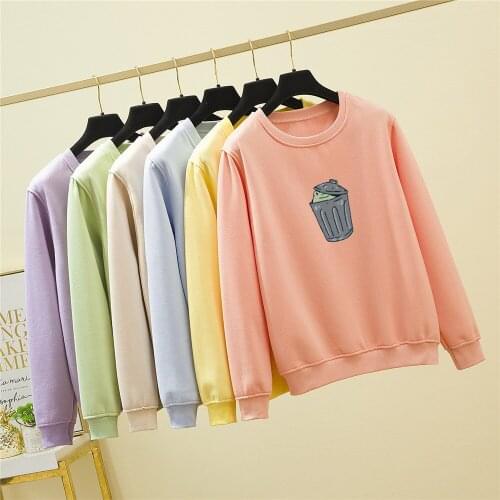 Crewneck Cotton Sweatshirt Harajuku Frog Oversized Fashion Hoodie Women Kawaii Sweetshirt for Girls Winter Long Sleeve Tracksuit