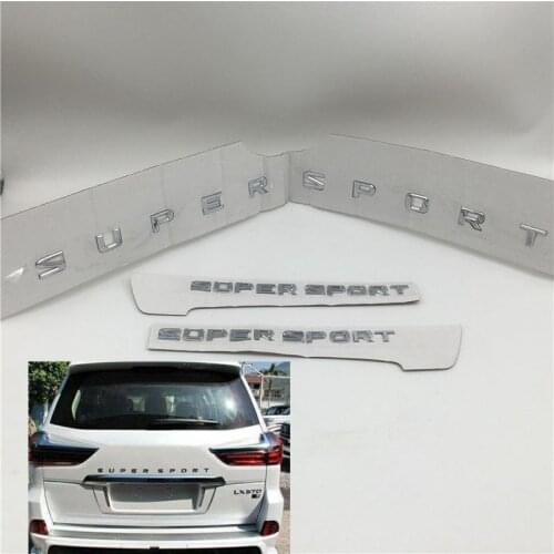 Chromed Supersport Letter Rear Boot Emblem Side Marks For Lexus LX570 Land Cruiser Accessories 2013-2018 Super Sport