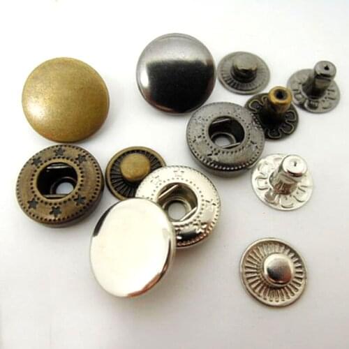 15 mm Snap Button in 4 Pieces, Metal Plated Button, chose your colors