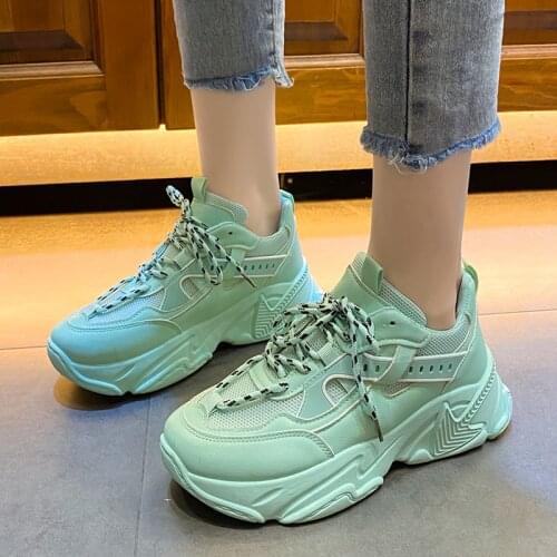 Women Platform Shoes Fashion Korean Sneakers Height Increasing Woman Casual Comfortable Soft Bottom New Student Runing Shoes