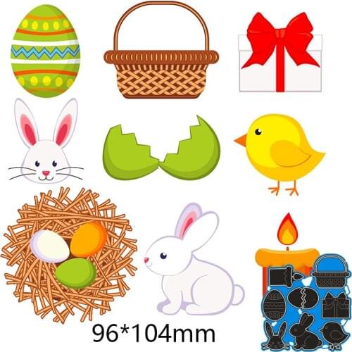 96*104mm animals basket and egg Metal Cutting Dies for card DIY Scrapbooking stencil Paper Craft Album template Dies