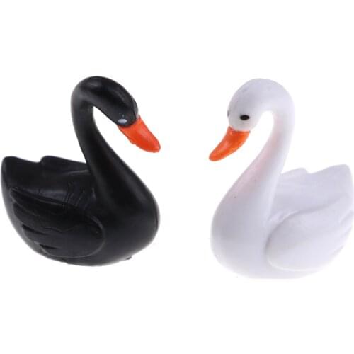 Mini Animal Figures Toys Birds Crane Black Swan Toys for Children Micro Figurines DIY Miniature Garden Figurine