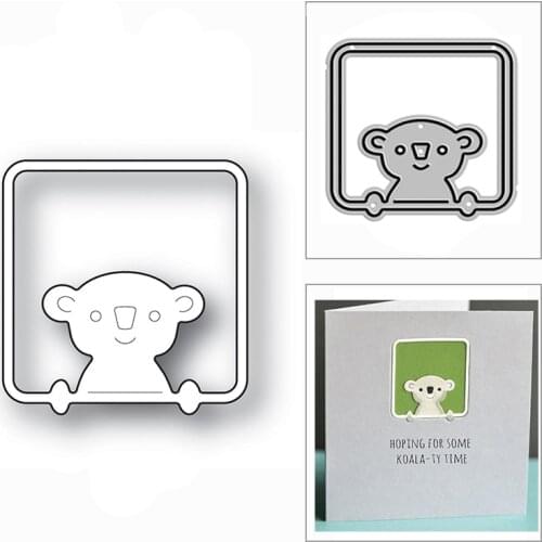 New Christmas Koala Square Animal Friends 2020 Metal Cutting Dies for DIY Scrapbooking Decor Embossing and Card Making No Stamps