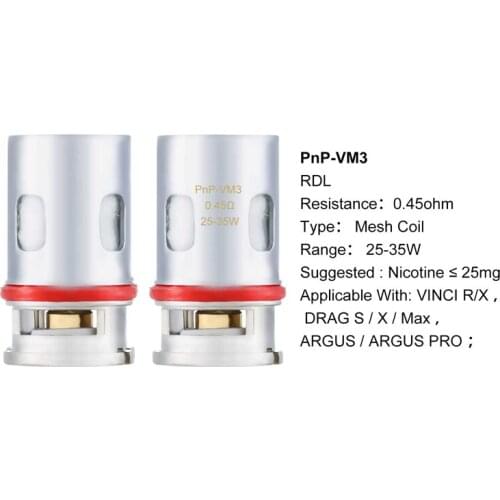 The New PNP Vm3 Atomization Core Is Equipped With Vinci Electronic Cigarette 0.45ohm, 25-35W 5pcs/set