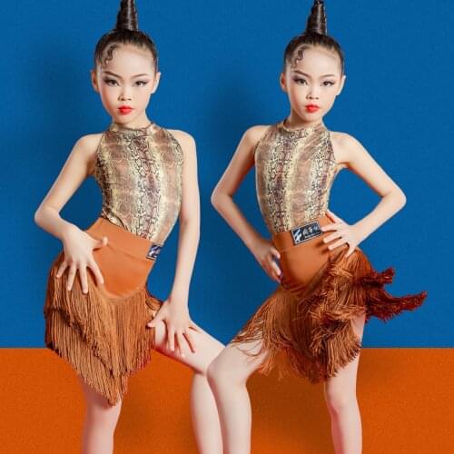 New Children Tassel Latin Dance Dress Practice Clothes Girls Professional High-end Split Competition Performance Clothing Summer