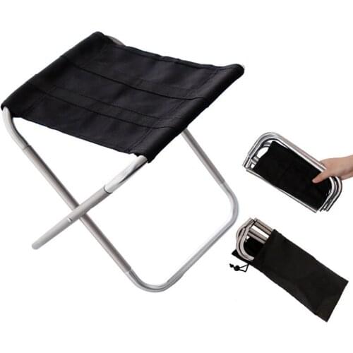 Portable Outdoor Fishing Camping Seat Folding Aluminium Fishing Chair BBQ Picnic Garden Chairs Seat With Storage Bag