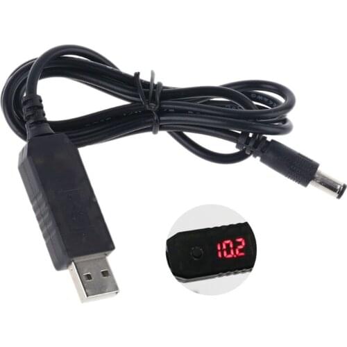 40GD QC 3.0 USB To 5V-12V Adjustable Voltage Step Up 5.5x2.1mm Cable Power Boost Line For WiFi Router LED Strip 12V Device