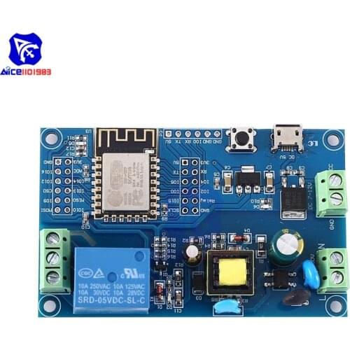 Diymore ESP8266 ESP-12F Relay Module AC 90 -250V DC 12V WIFI Relay Switch Board Wireless Remote Control for Arduino Smart Home