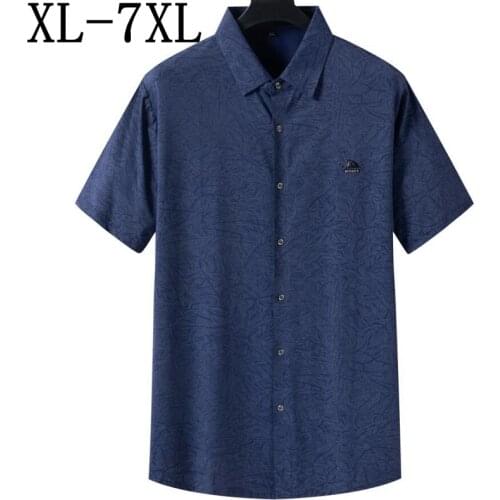 7XL 6XL 5XL New Summer Top Quality Casual Mens Shirts Short Sleeve Comfortable Breathable Shirt Men Fashion Loose Camisa Hombre