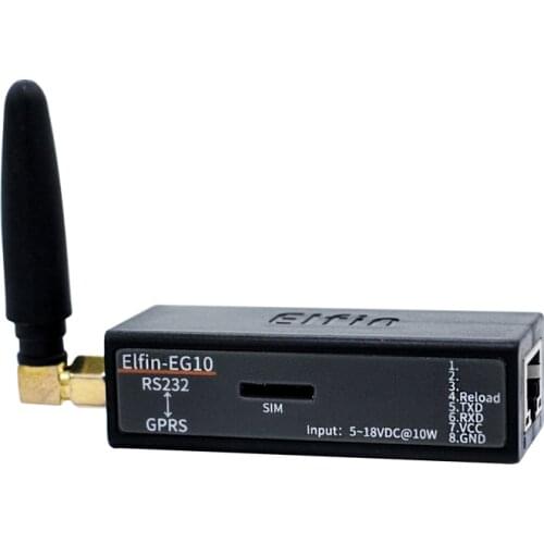 HF Smallest Elfin-EG10 Serial Port Device Connect to Network Modbus TPC IP Function RJ45 RS232 to GSM GPRS Serial Server