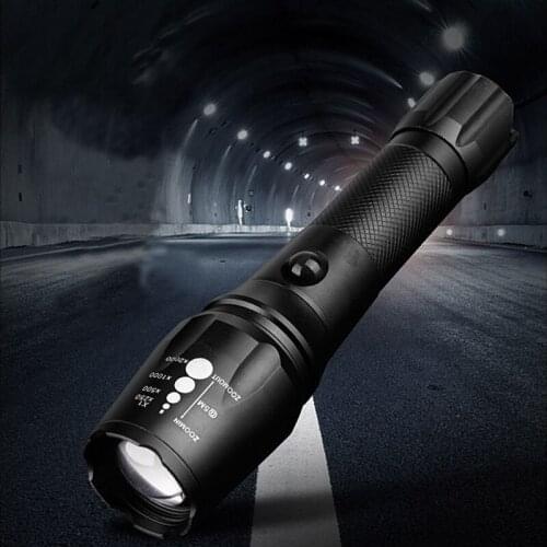 2019 new LED XM-L T6 3800 Lumens flashlight High Power CREE LED Zoomable Torch light for 18650 Rechargeable or AAA Battery