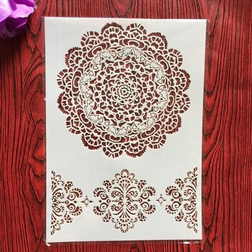 A4 29 * 21cm Mandala DIY Stencils Wall Painting Scrapbook Coloring Embossing Album Decorative Paper Card Template,fabric, wall