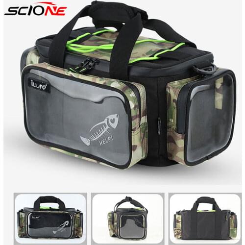 Waterproof Antifouling 1000D Oxford Fishing Tackle Bag Multifunctional Lure Durable Bag Carp Package Handbag 40x20x20cm X383G