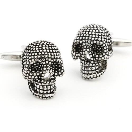 Mens Punisher Skull Cuff Links Copper Material Black Color