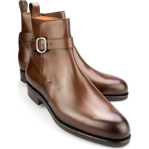 Winter Mens Boots Shoes Buckle Strap Add Velvet High-Top Fashion Genuine Leather Designer Work Boots Shoes Men