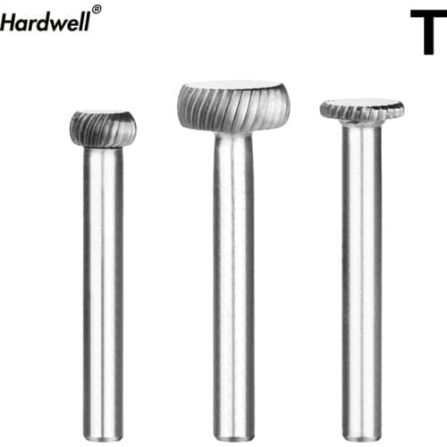 1pc-free shipping solid carbide tungsten steel milling cutter,6mm shank T type Metal electric grinding head,Polishing tool