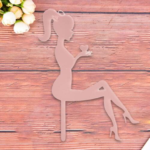 1Pc Modern High Heels Lady Girl Acrylic Cake Topper Wedding Decorations Happy Birthday Dessert Cupcake Topper Party Supplies