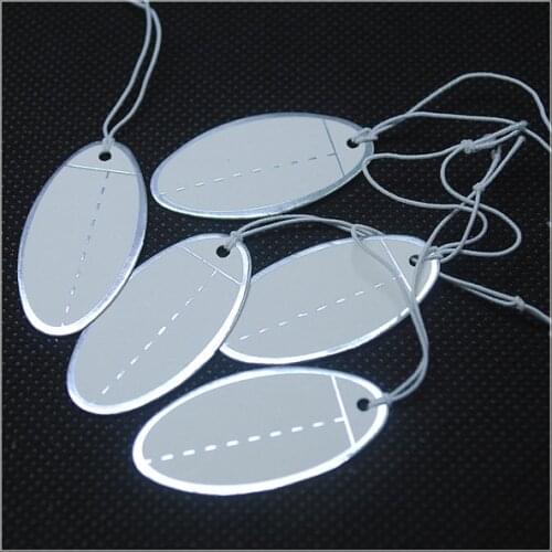 1000pcs new price tags jewelry labels paper tags with silver colors size 35x18mm oval shape for craft pirce and tags