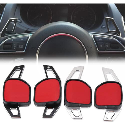 2pcs/set Car Steering Wheel DSG Paddle Extension Shifters Shift Sticker Decoration for AUDI A3 A4 A5 A6 A8 Q5 Q7 S6 R8 TT TTS