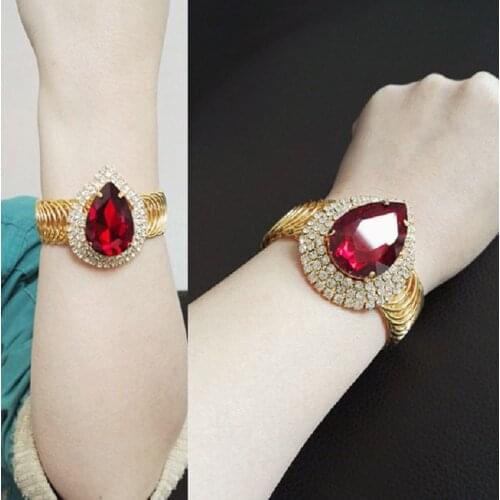2020 fashion spring Red big zircon bracelet womens accessories hip hop series holiday gift golden bracelet love