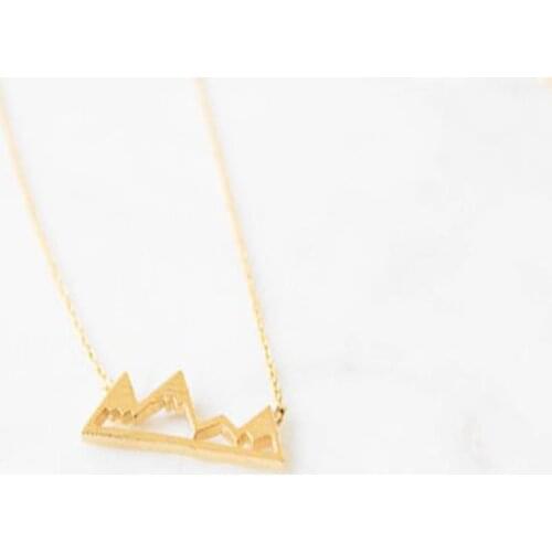 24PC Wholesale Mount Everest China Outdoor Scenery Mountain Peaks Hills Necklace & Pendant Gold Jewelry For Women Men Fashion