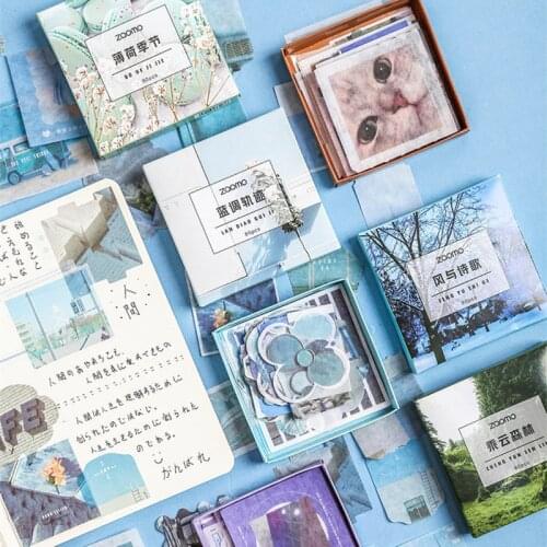 80Pcs/box Cute Flower Diary Stickers Scrapbooking Planner Japanese Kawaii Decorative Stationery Material Sticker Gift