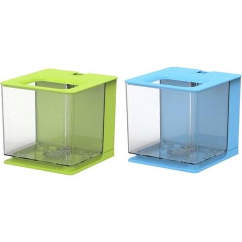 Betta Fish Tank Aquarium Fish Tank Easy to Change the Water Acrylic Plastic Self-Cleaning Small Fish Tank