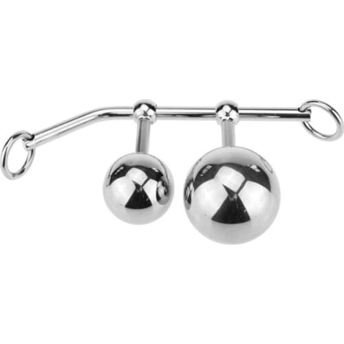 Female Anal Vagina Double Ball Plug Stainless Steel Chastity Belts Rope Hook Lock Women Adults Sex Toy