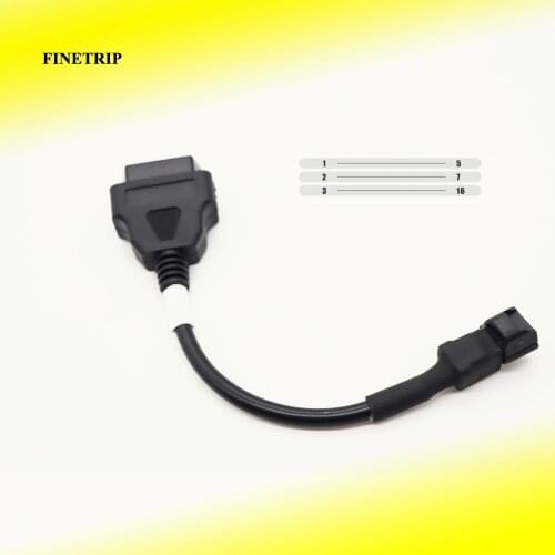 Autocycle OBD Adapters OBD2 Diagnostic Cable Extension Connectors For KYMCO Motocycles 3Pin To 16 Pin