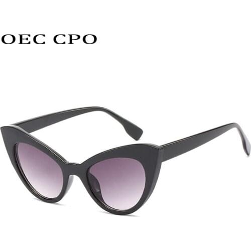 OEC CPO Retro Cat eye Sunglasses Women Brand Designer Fashion Shades Gradient Sun Glasses Ladies UV400 Goggle Eyeglasses O985