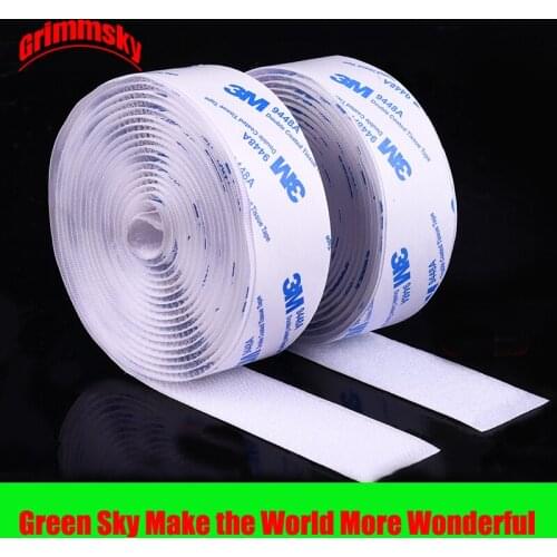 100CM/Pairs 16/20/25/30/38/50/100MM White Velcro Tape with Glue for DIY