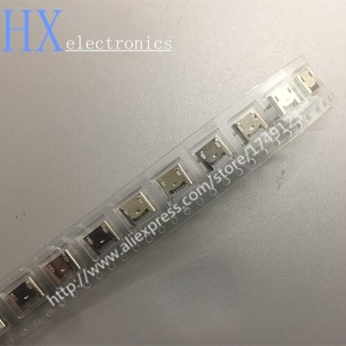 Free shipping 100PCS Micro USB connector 5pin seat Jack Micro usb Four legs 5P Inserting plate seat Mini usb connector