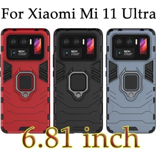 For Xiaomi Mi 11 Ultra Case Finger Ring Armor Bumper Case For Xiaomi Mi 11 Lite Cover For Xiaomi Mi 11 Mi 11Pro Mi 11 Ultra