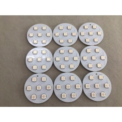 DC24V UCS2903 5050 addressable pixel PCBA,7pcs 5050 SMD RGB LED;size:40mm diameter;1.68W