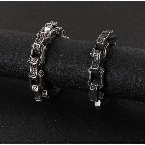 Outdoor EDC Retro Totem Punk Stainless Steel Bracelet European and American Personality Mens Titanium Steel Jewelry Wholesale