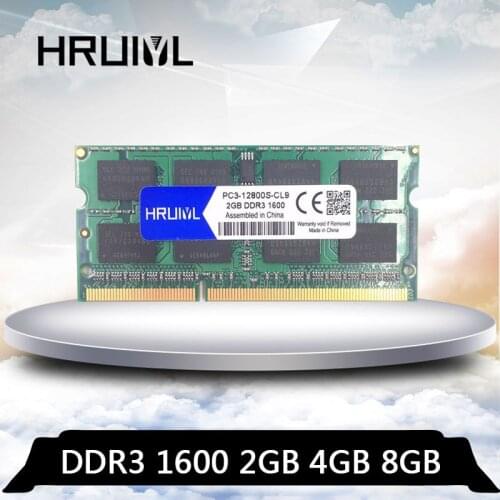 HRUIYL 2G 4G 8G DDR3 1600 MHZ 1600mhz SO-DIMM DDR3 4GB 8GB 2GB Memory Ram Memoria sdram PC3-12800S PC3 12800 For Laptop Notebook