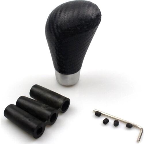 Carbon Fiber Style Leather Universal Gear Shift Knob Car Truck Manual Shifter Decor Accessories