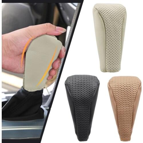 Zipperable Car Gear Shift Cover Leather Shift Lever Cover Gear Shifter Knob Protector Automatic Transmission Handle Stick Case