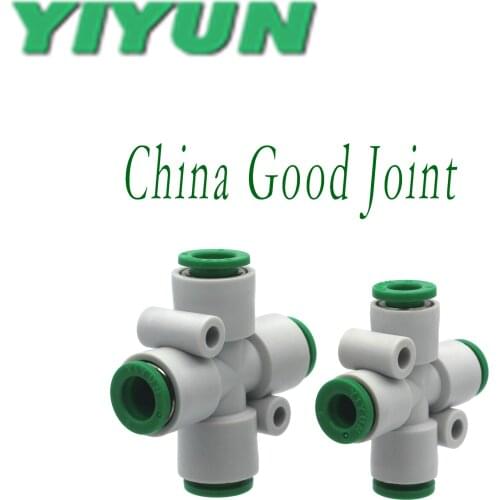 KQ2TW04-00A,06-00A,08-00A,10-00A,12-00A YIYUN Cross four equal diameter quick plug joint Pneumatic tube joint KQ2 Series