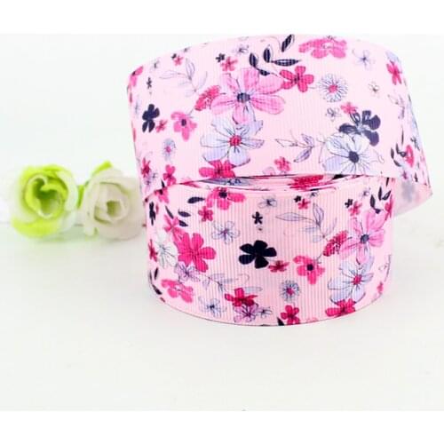 Lovely 22mm 25mm 38mm cartoon Elegant powder printed polyester white grosgrain ribbon 25 yards DIY handmade kids ribbons