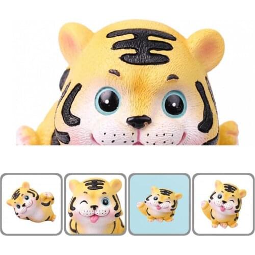 Widely Applied Easy to Carry Cute Posture Tiger Small Statue for Desktop