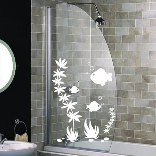 Fish Shower Screen Stickers Bathroom Wall Stickers Wall Art Decal