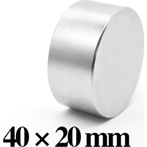 HYSAMTA 1 Piece N52 Neodymium Magnet 40x20 Permanent NdFeB Super Strong Powerful Round Magnetic Magnets Disc 40*20mm