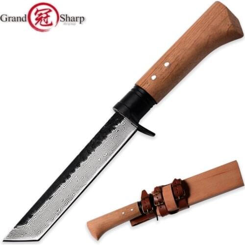 Hunting Knife Retro Style Hand Forged Hammered Chef Kitchen Knives Butcher Meat Cleaver Outdoor Camping Dagger Machete Home Tool