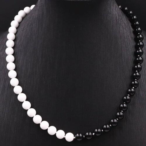 Bohemia Style Strand Chain Necklace Round Beads Baking Paint Glass Lacquer Beaded Charm Choker Necklaces Jewelry 18inch A567