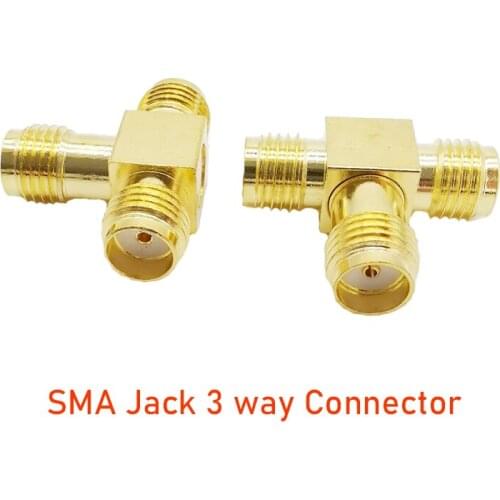 SMA Triple Jack RF Coax Connectors SMA Female to Dual SMA Female 3 Way Splitter Adapter SMA Jack to 2 SMA Socket RF Splitters